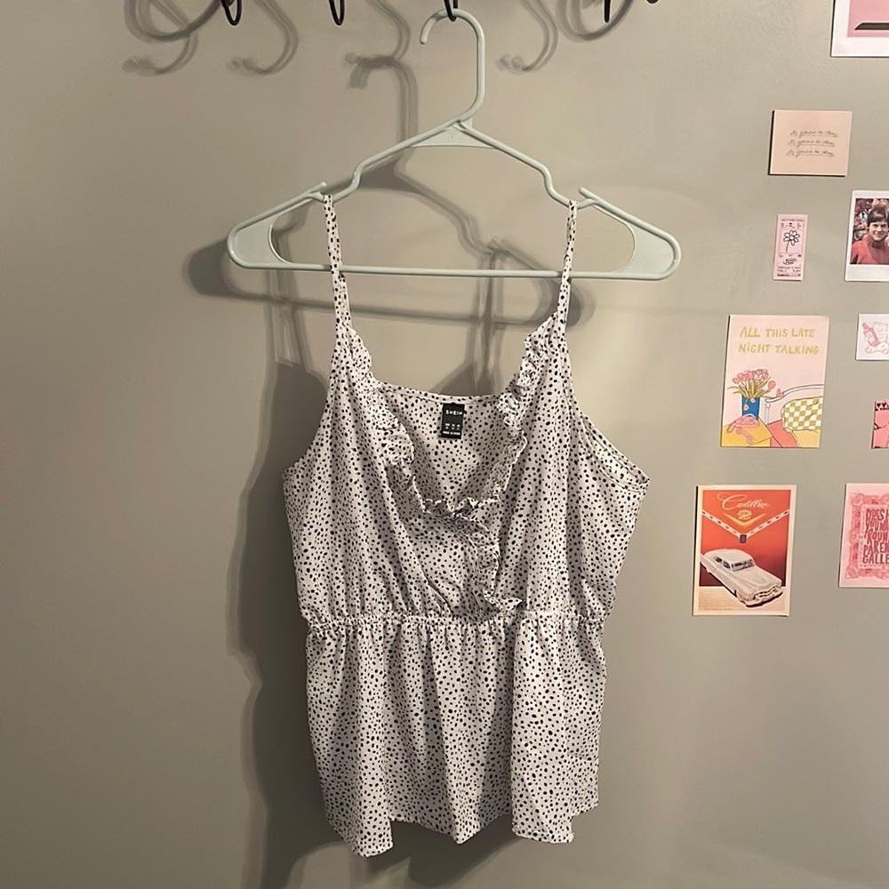 black and white, ruched tank top